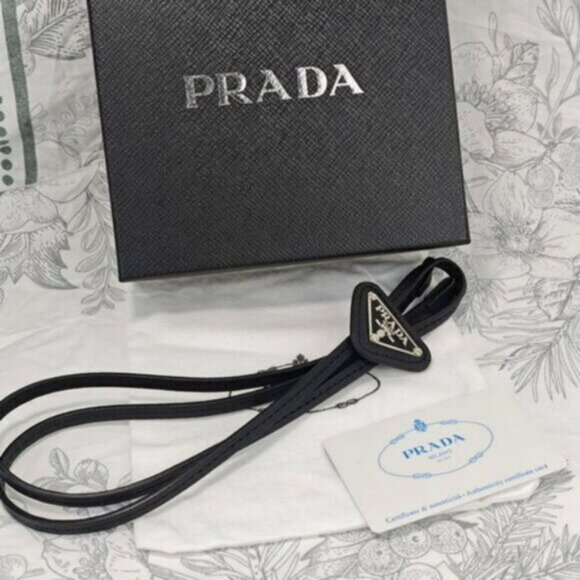 Prada Saffiano Leather Bolo Tie Unisex - Picture 1 of 4